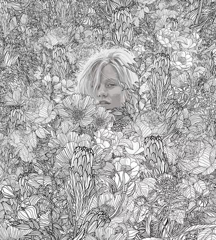 美人與花插畫：用線條淋漓盡致展現(xiàn)女性魅力！