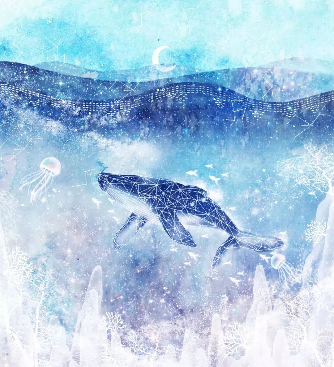 好美的水彩插畫，夢幻奇妙的插畫設(shè)計