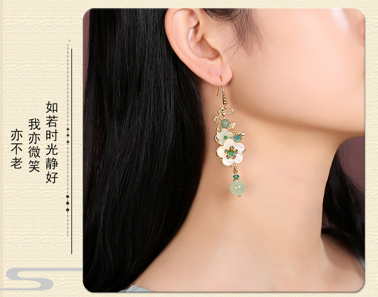 冷淡古風(fēng)耳墜耳環(huán)，小清新花朵耳環(huán)首飾