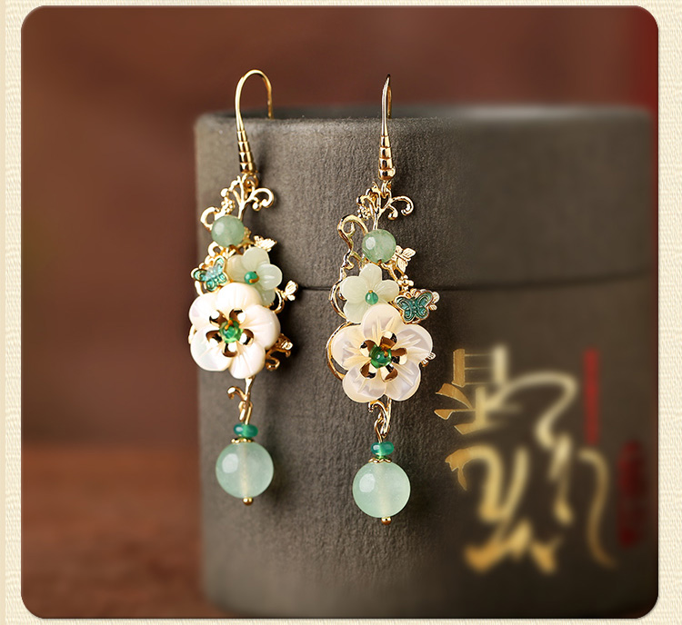 冷淡古風(fēng)耳墜耳環(huán)，小清新花朵耳環(huán)首飾