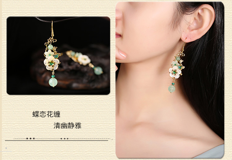 冷淡古風(fēng)耳墜耳環(huán)，小清新花朵耳環(huán)首飾
