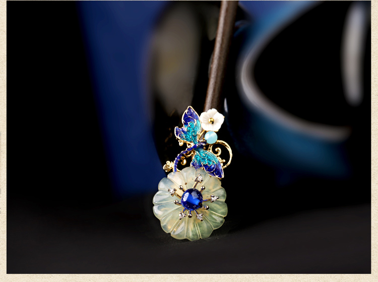古風(fēng)花朵發(fā)簪發(fā)飾，未聞花名中式簪子頭飾