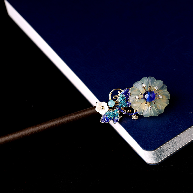 古風(fēng)花朵發(fā)簪發(fā)飾，未聞花名中式簪子頭飾