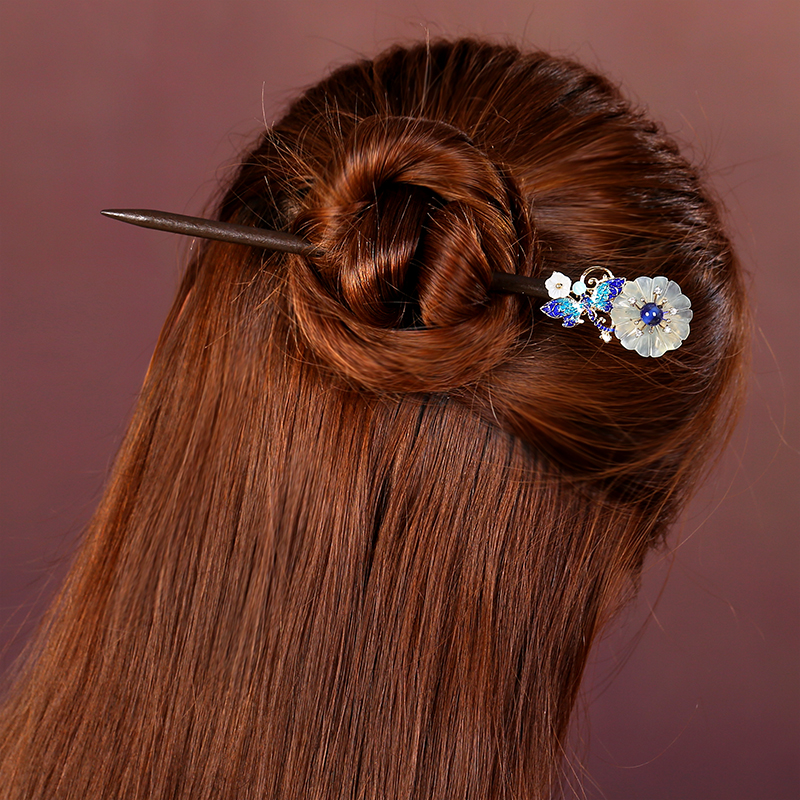 古風(fēng)花朵發(fā)簪發(fā)飾，未聞花名中式簪子頭飾