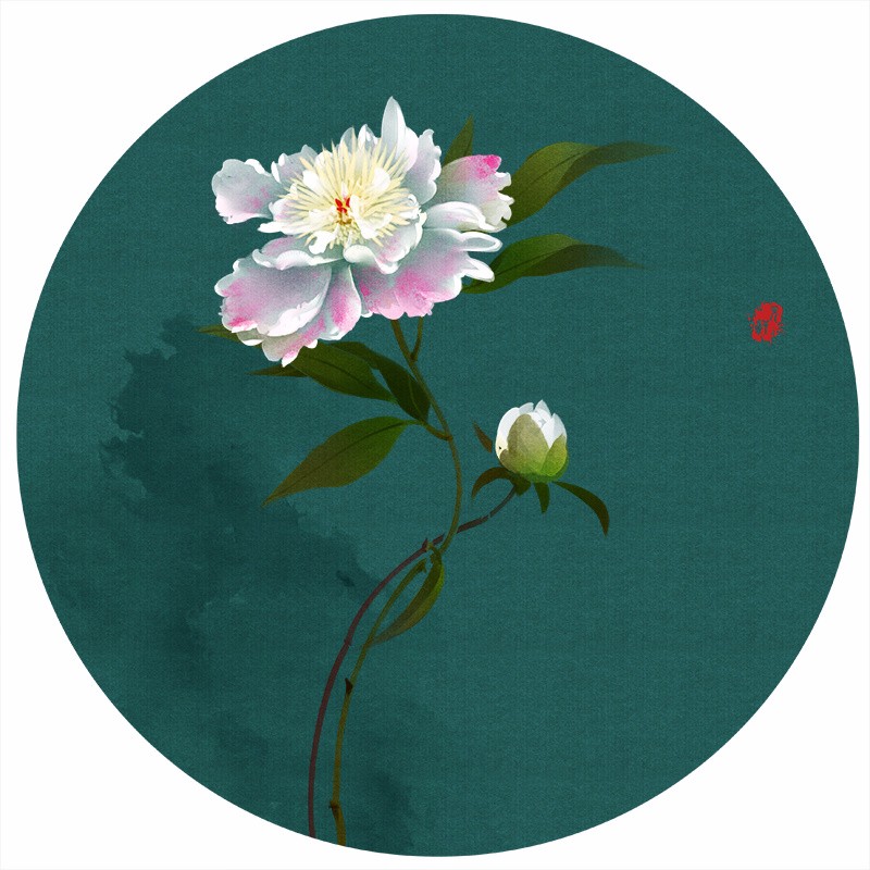 清新古風(fēng)花卉插畫(huà)，清雅如詩(shī)的插畫(huà)圖片