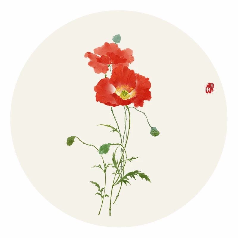 清新古風(fēng)花卉插畫(huà)，清雅如詩(shī)的插畫(huà)圖片