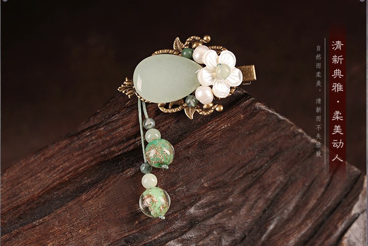 古典簡約小清新發(fā)夾，優(yōu)雅水滴復(fù)古發(fā)飾頭飾