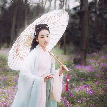 清新花朵帶傘女生頭像，唯美古風(fēng)真人頭像