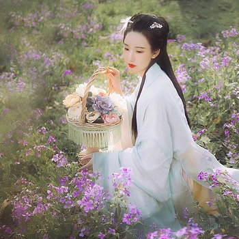 清新花朵帶傘女生頭像，唯美古風(fēng)真人頭像