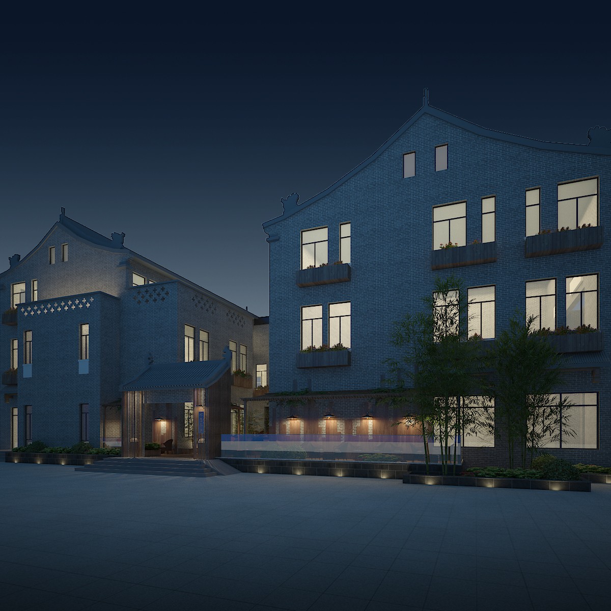 銀川·印象熙岸，經(jīng)典徽派造型巧妙的融合在古鎮(zhèn)