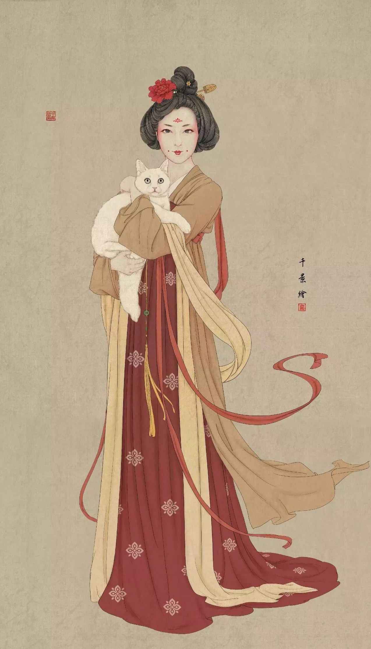 驚艷手繪插畫(huà)：古風(fēng)線條畫(huà)出女子極致的美