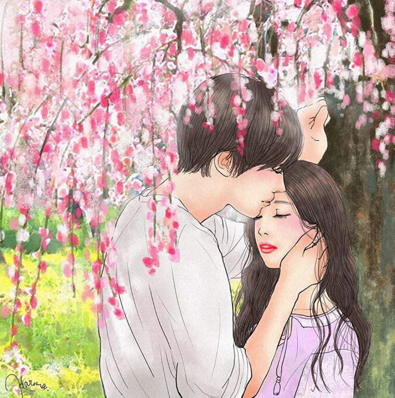 一組情侶情趣插畫，充滿誘惑的手繪插畫