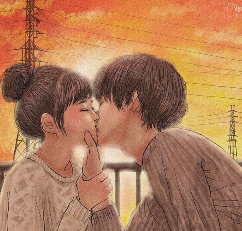 一組情侶情趣插畫，充滿誘惑的手繪插畫