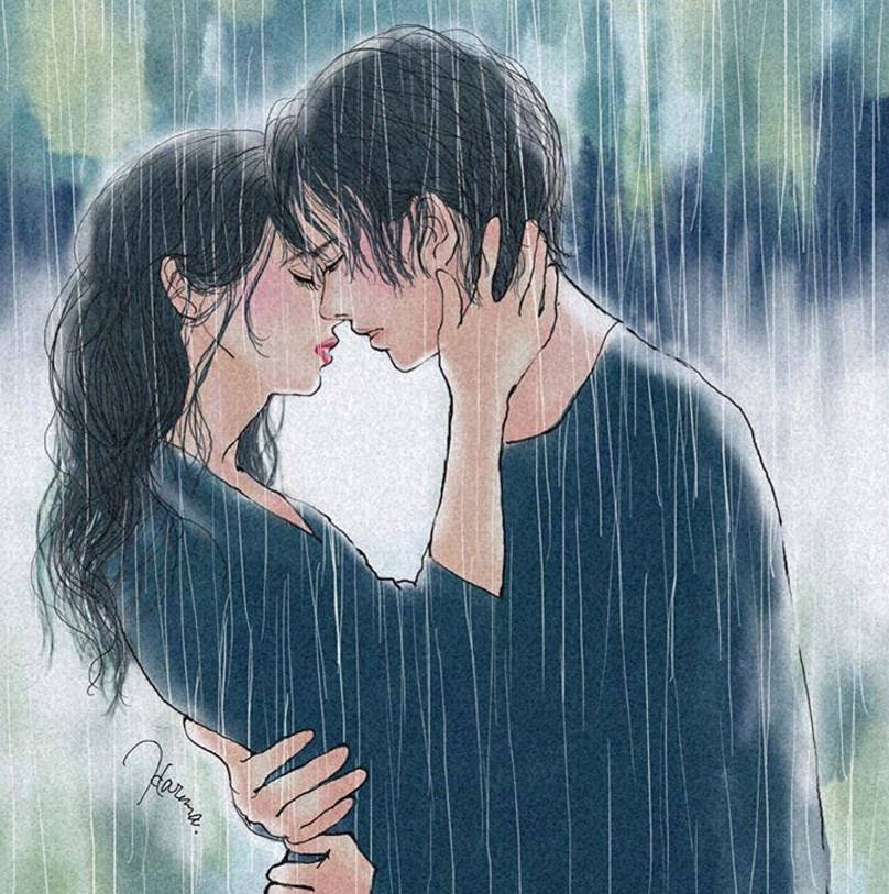 一組情侶情趣插畫，充滿誘惑的手繪插畫