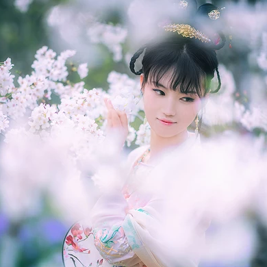 櫻粉清新女生頭像，唯美古風(fēng)真人頭像