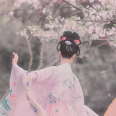 櫻粉清新女生頭像，唯美古風(fēng)真人頭像