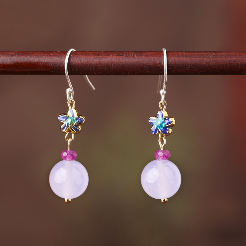 復(fù)古紫色超仙耳環(huán)，氣質(zhì)古風(fēng)小巧耳飾首飾