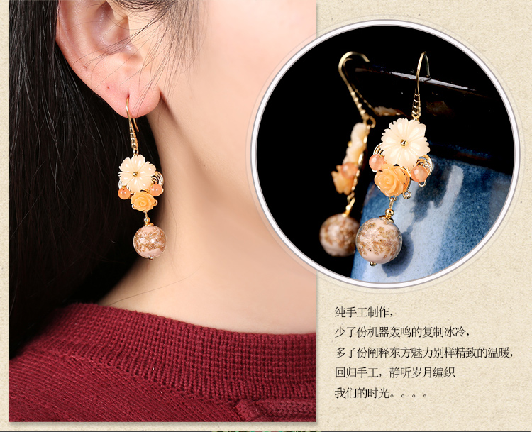 清新淡黃琉璃耳環(huán)，氣質(zhì)古典超仙首飾