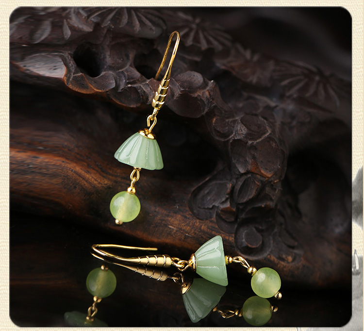 古風(fēng)淡雅蓮蓬耳環(huán)，氣文藝復(fù)古味道首飾