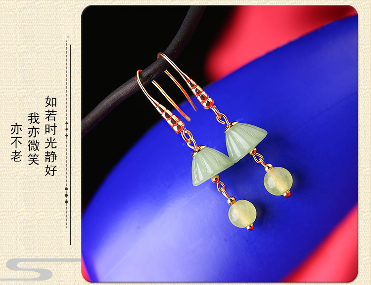 古風(fēng)淡雅蓮蓬耳環(huán)，氣文藝復(fù)古味道首飾