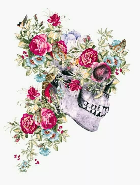 一組手繪骷髏頭插畫，猶如帶刺的玫瑰！