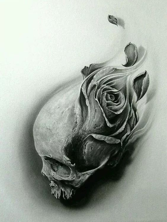 一組手繪骷髏頭插畫，猶如帶刺的玫瑰！