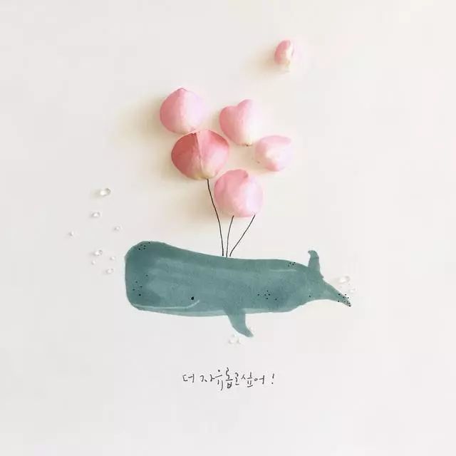 一組創(chuàng)意花瓣插畫，小清新唯美手繪插畫