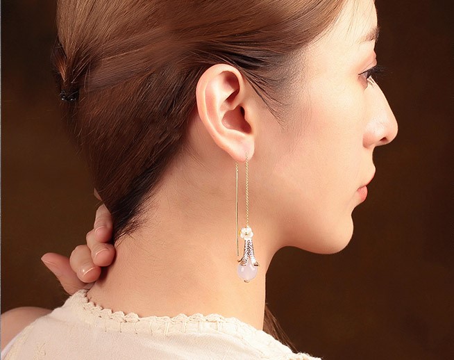 雅露氣質(zhì)耳環(huán)，小清新耳線氣質(zhì)首飾