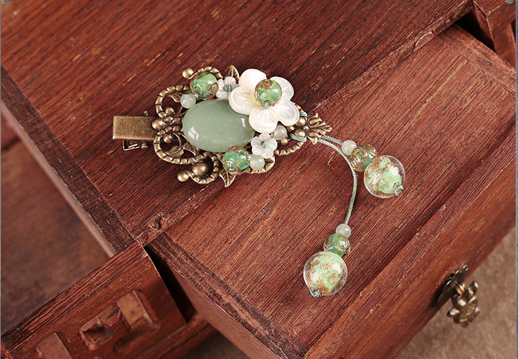 碧水柔芳發(fā)夾，古風(fēng)古典流蘇頭飾