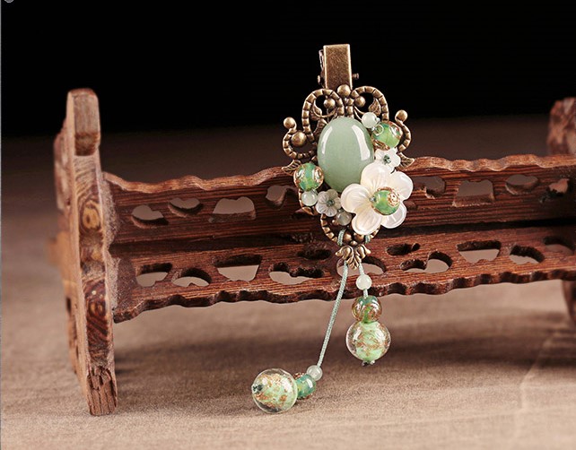 碧水柔芳發(fā)夾，古風(fēng)古典流蘇頭飾