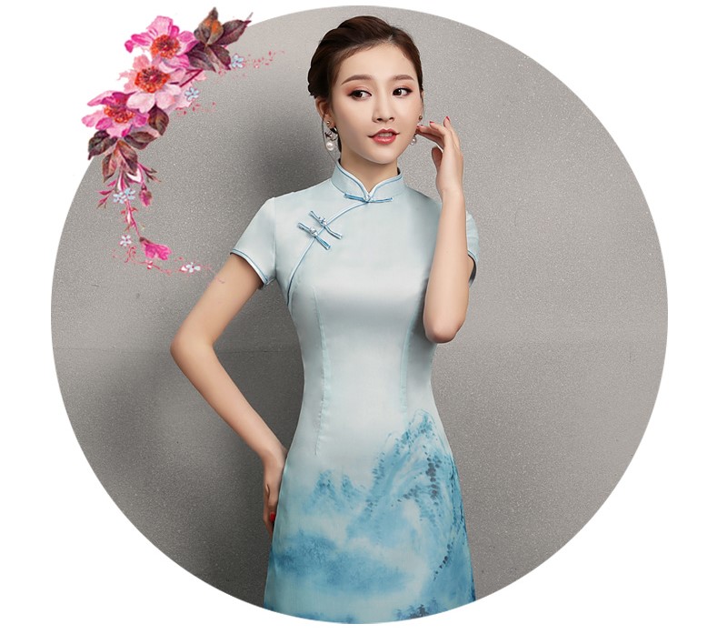 藍(lán)墨匠心啟航閱讀旗袍，時(shí)尚中式旗袍裙