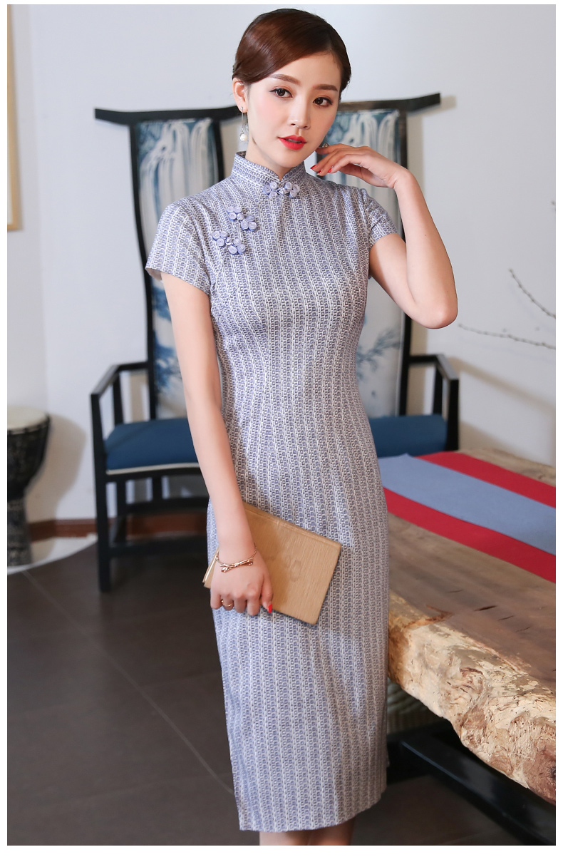 素雅民國(guó)風(fēng)旗袍，時(shí)尚復(fù)古旗袍裙