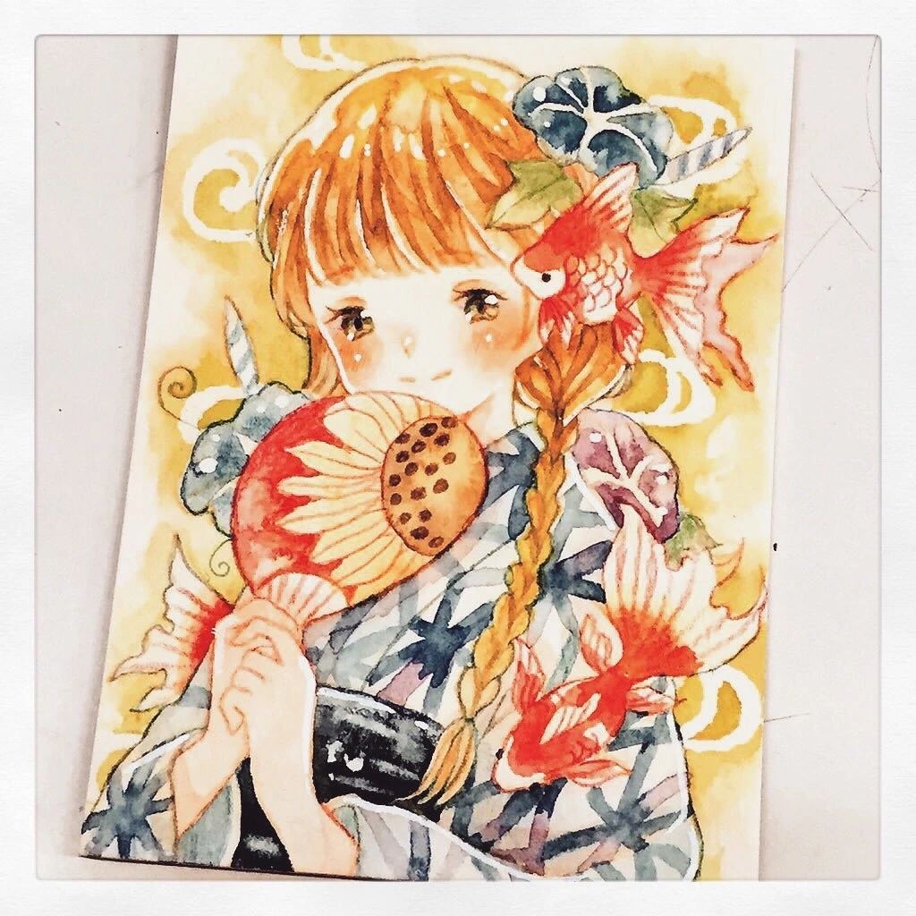 一組少女風(fēng)的日系水彩插畫(huà)：清新唯美萌妹紙