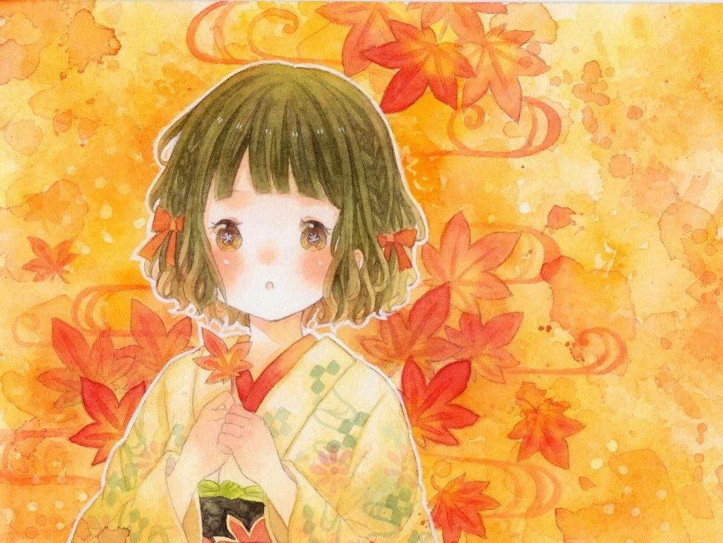 一組少女風(fēng)的日系水彩插畫(huà)：清新唯美萌妹紙