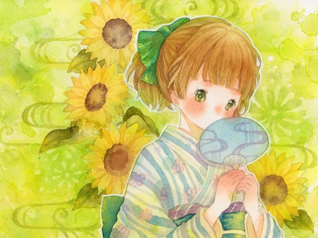 一組少女風(fēng)的日系水彩插畫(huà)：清新唯美萌妹紙