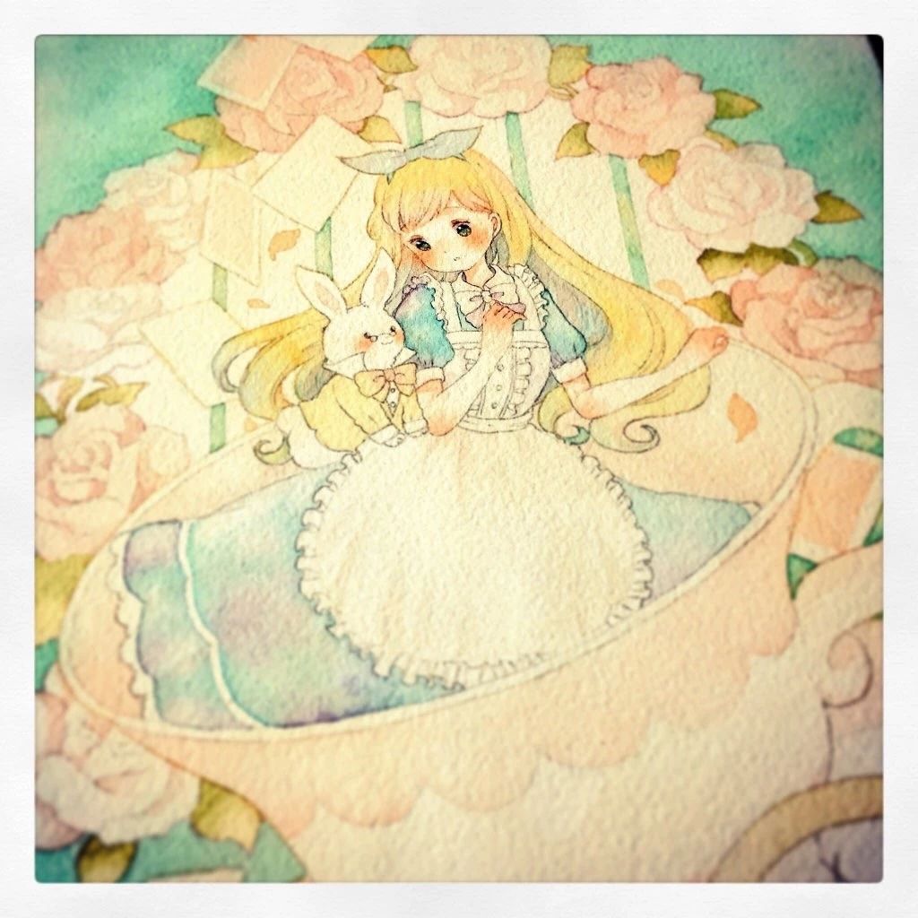 一組少女風(fēng)的日系水彩插畫(huà)：清新唯美萌妹紙