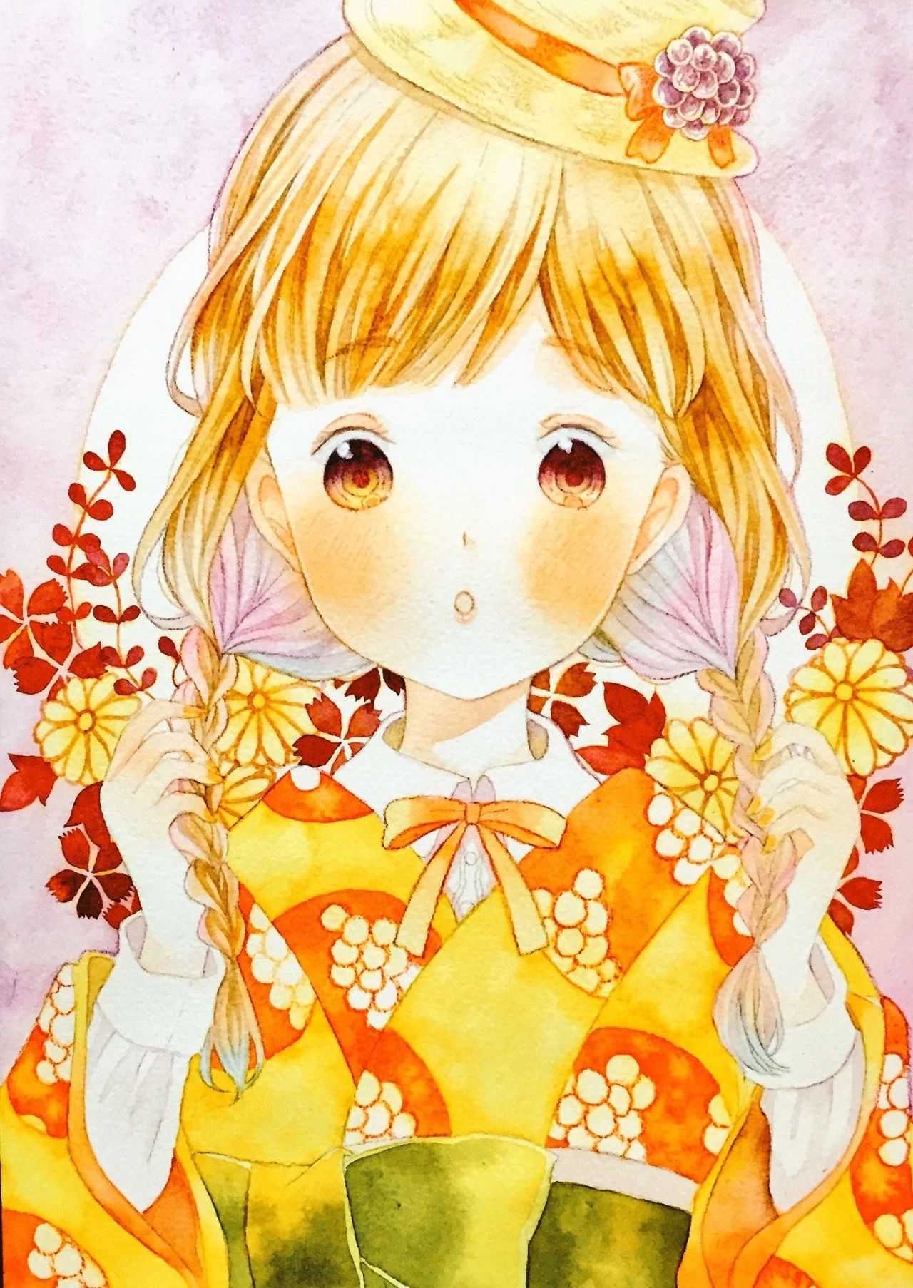 一組少女風(fēng)的日系水彩插畫(huà)：清新唯美萌妹紙