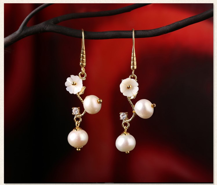 珍珠耳墜名媛耳環(huán)，氣質(zhì)簡約首飾