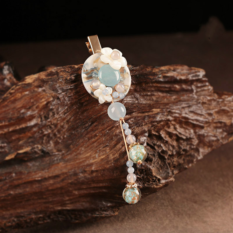 仙雅古風發(fā)夾，清新潔白頭飾