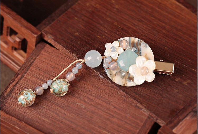 仙雅古風發(fā)夾，清新潔白頭飾