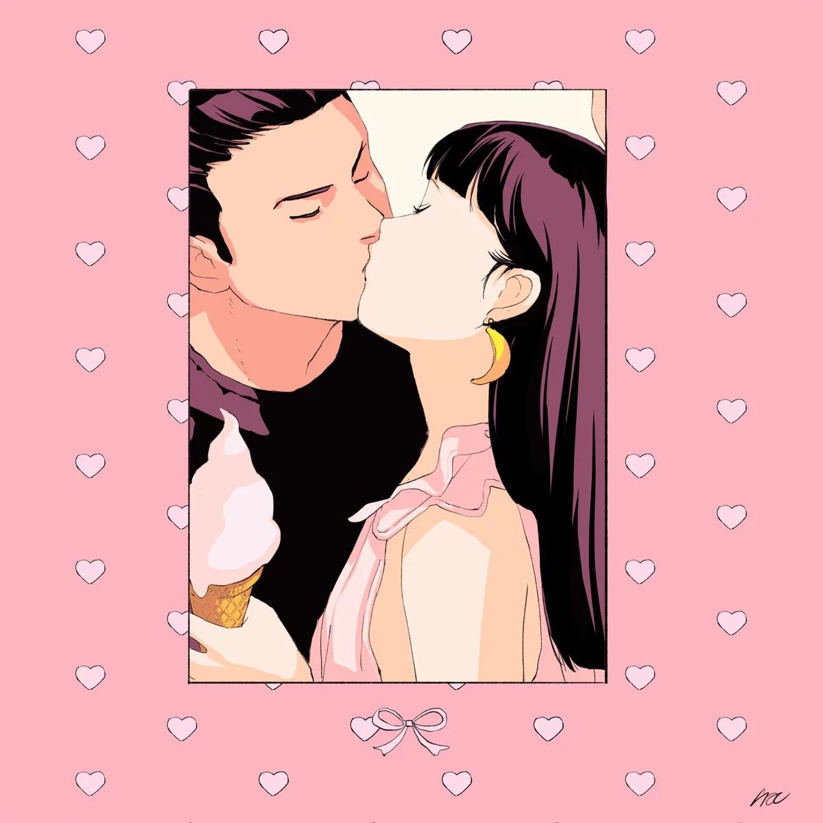 一組手繪少女風(fēng)格插畫，清新色彩插畫圖片