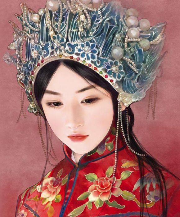 6張唯美古風(fēng)圖片：一襲紅衣、披妝待嫁