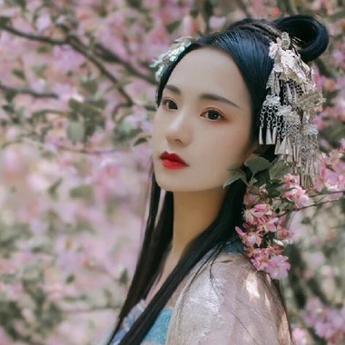 花香滿溢女生頭像，唯美古風真人頭像