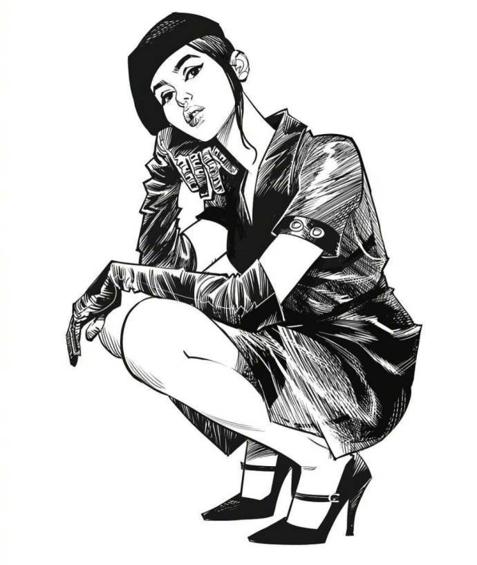 9款性感的黑白女郎插畫，嫵媚的美!