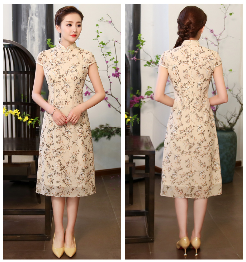 田園風(fēng)花聚旗袍，小碎花風(fēng)情旗袍裙!
