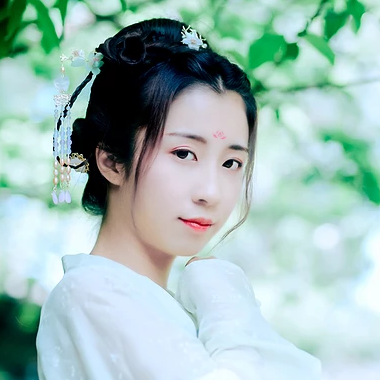 清新繡球花女生頭像，唯美古風真人頭像