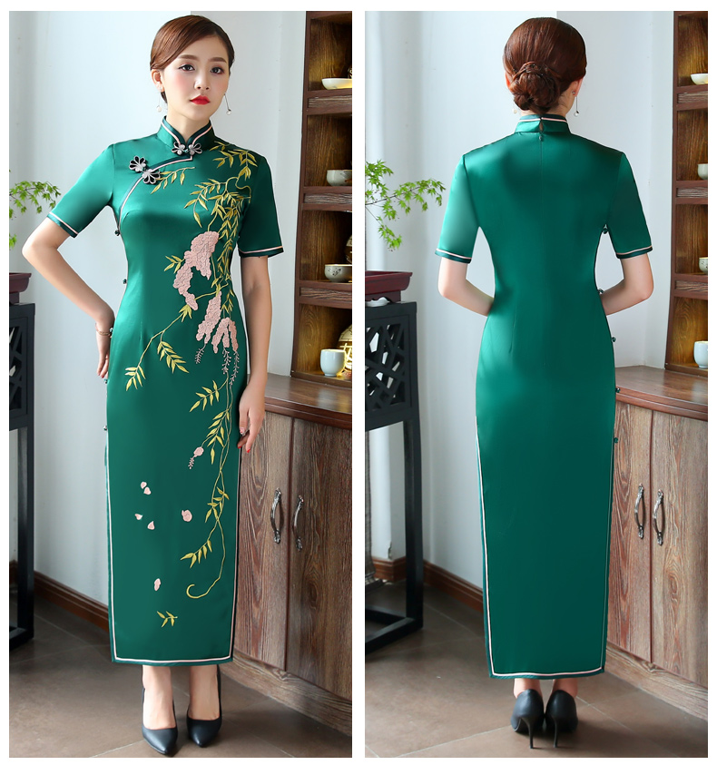 槐樹花旗袍，會呼吸的花香旗袍裙