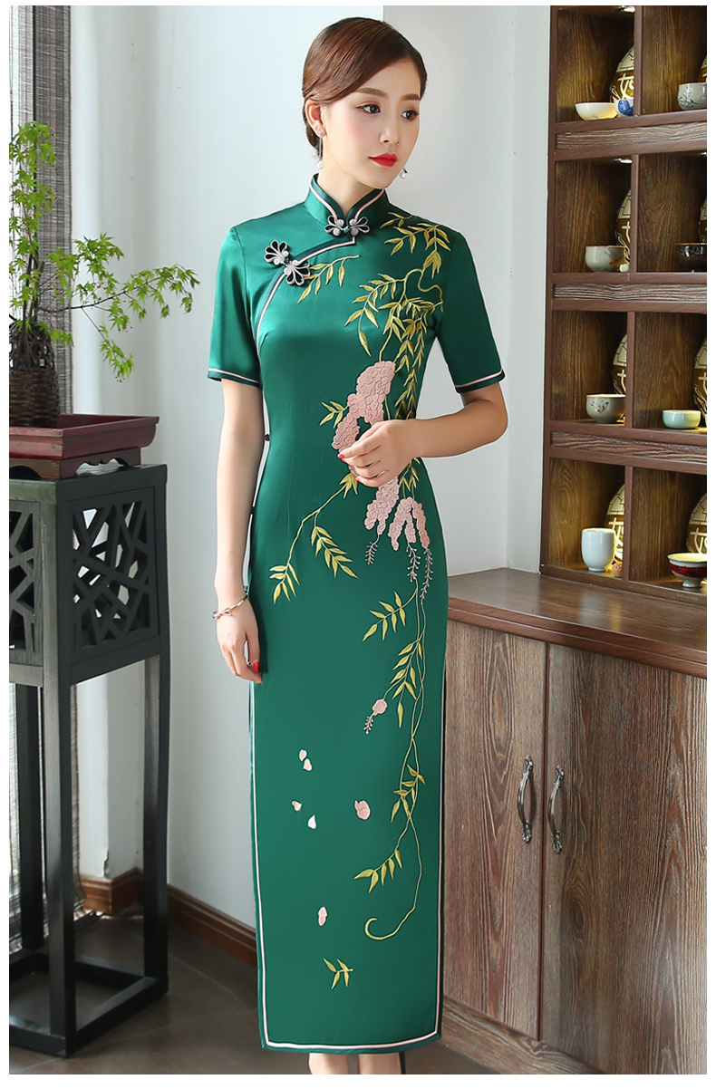 槐樹花旗袍，會呼吸的花香旗袍裙