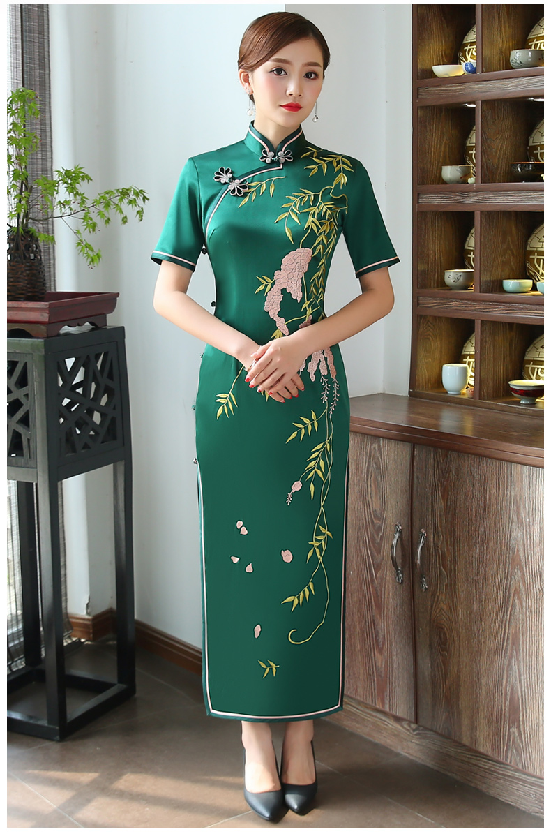 槐樹花旗袍，會呼吸的花香旗袍裙