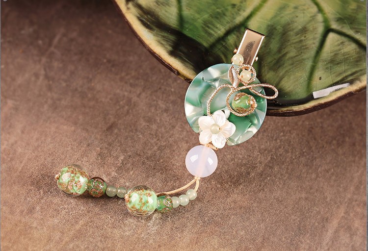 翠雨煙蒙發(fā)夾，文藝典雅頭飾